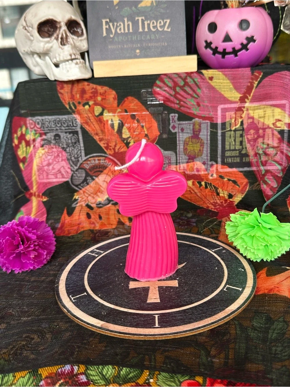 Handmade Pink Angel Candle with Heart – Spiritual Decor